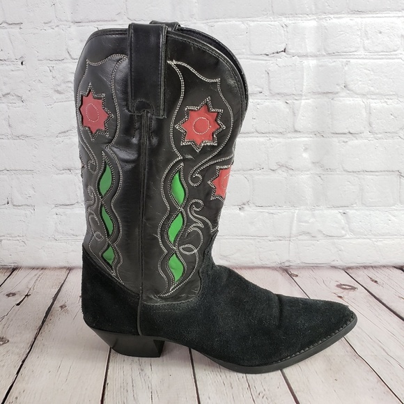 Tony Lama Shoes - Tony Lama Suede Leather Cowboy Boots